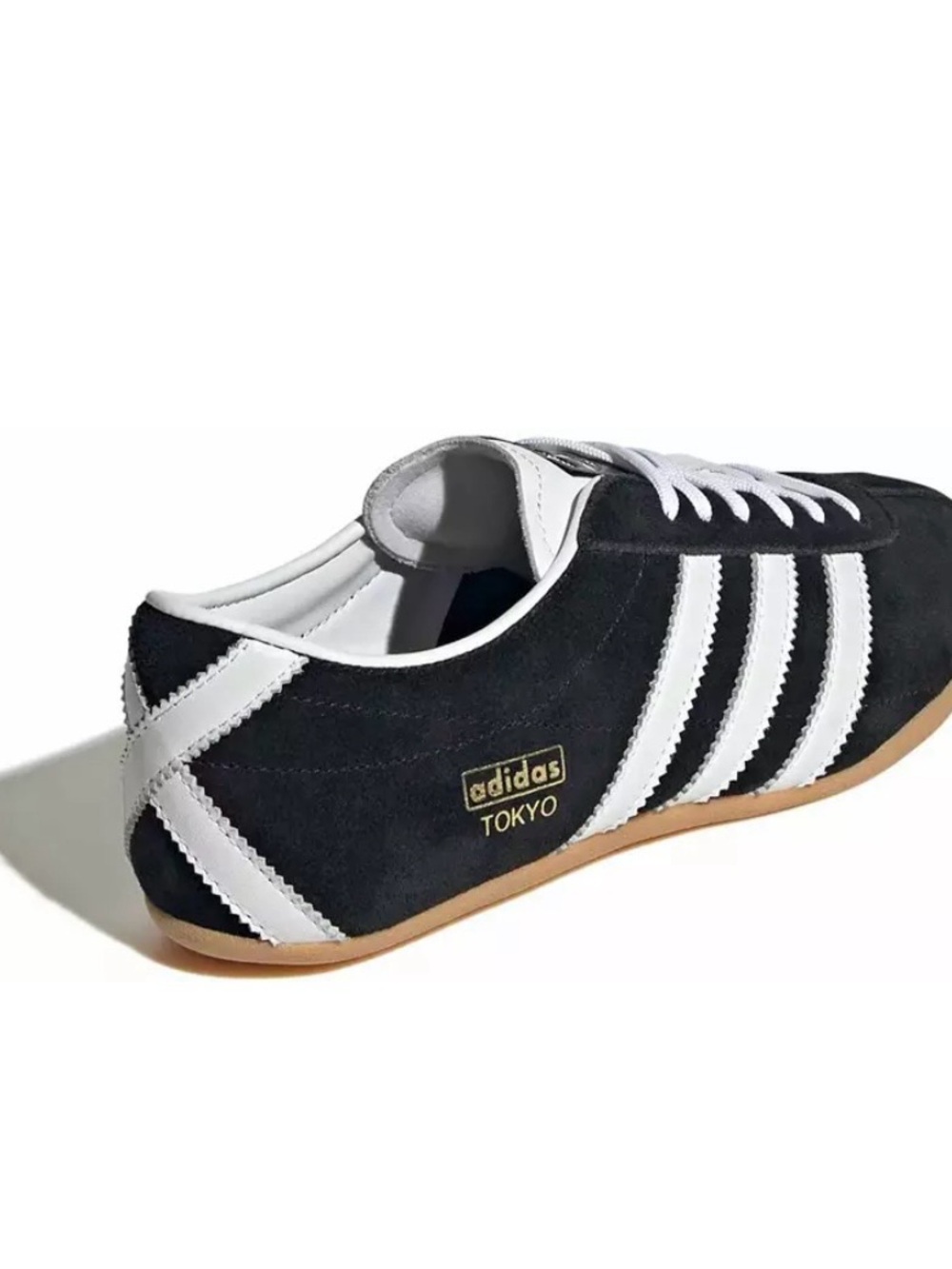adidas Tokyo Men’s Black Suede Sneakers with White Stripes